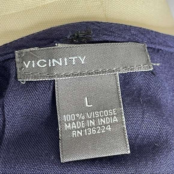 Vicinity Short Sleeve Tie Dye Top- Navy L - Picture 8 of 9